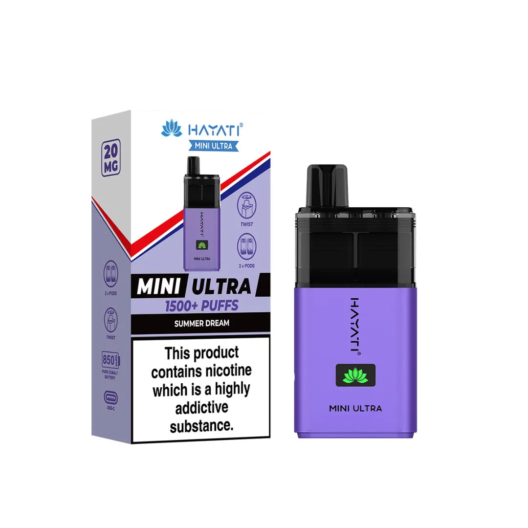 summer dream flavour hayati mini ultra 1500 puff prefilled pod kit