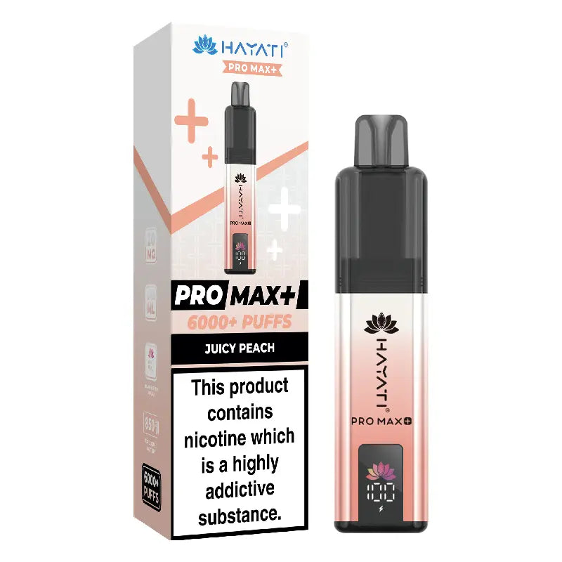 Juicy Peach Flavour Hayati Pro Max Plus 6000 Puff Prefilled Pod Kit