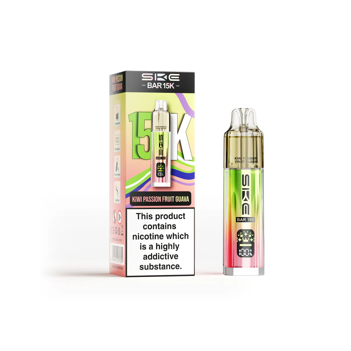 SKE Bar 15K Puff Vape Kiwi Passionfruit Guava Flavour