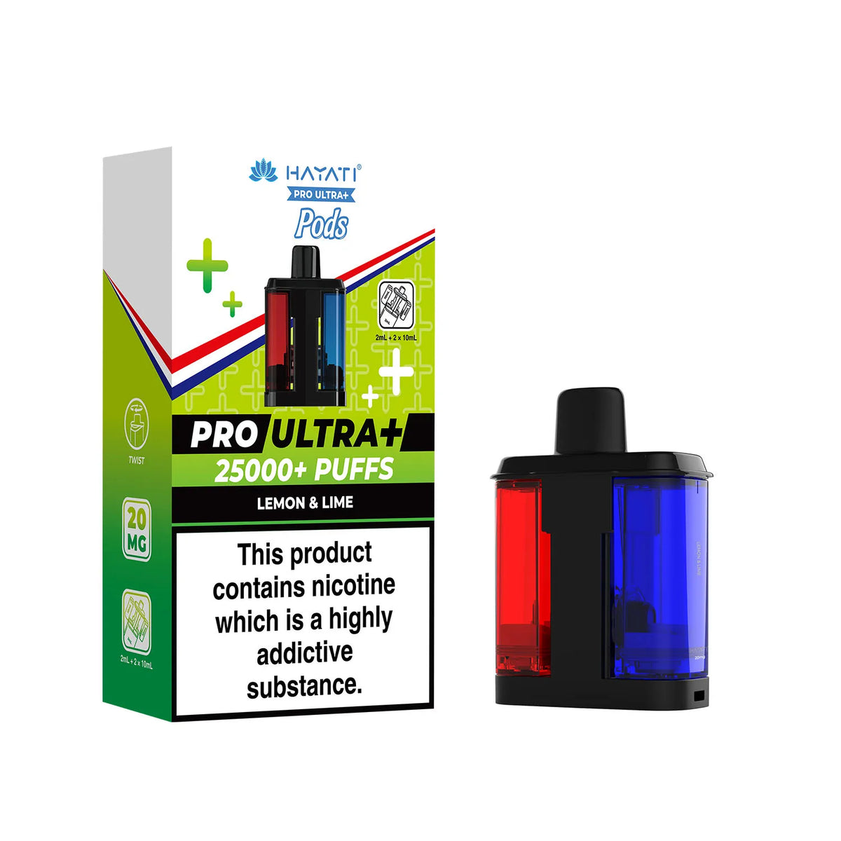 Lemon Lime Hayati Pro Ultra Plus 25k Pre-filled Replacement Pods and Hayati 25000 Pod Refills