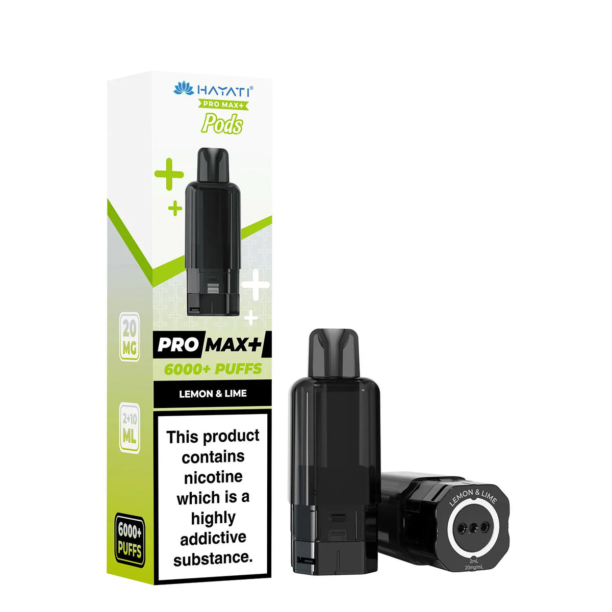 Lemon Lime Flavour Hayati Pro Max Plus 6000 Pre-Filled Replacement Pods and Hayati 6000 Refill Pods