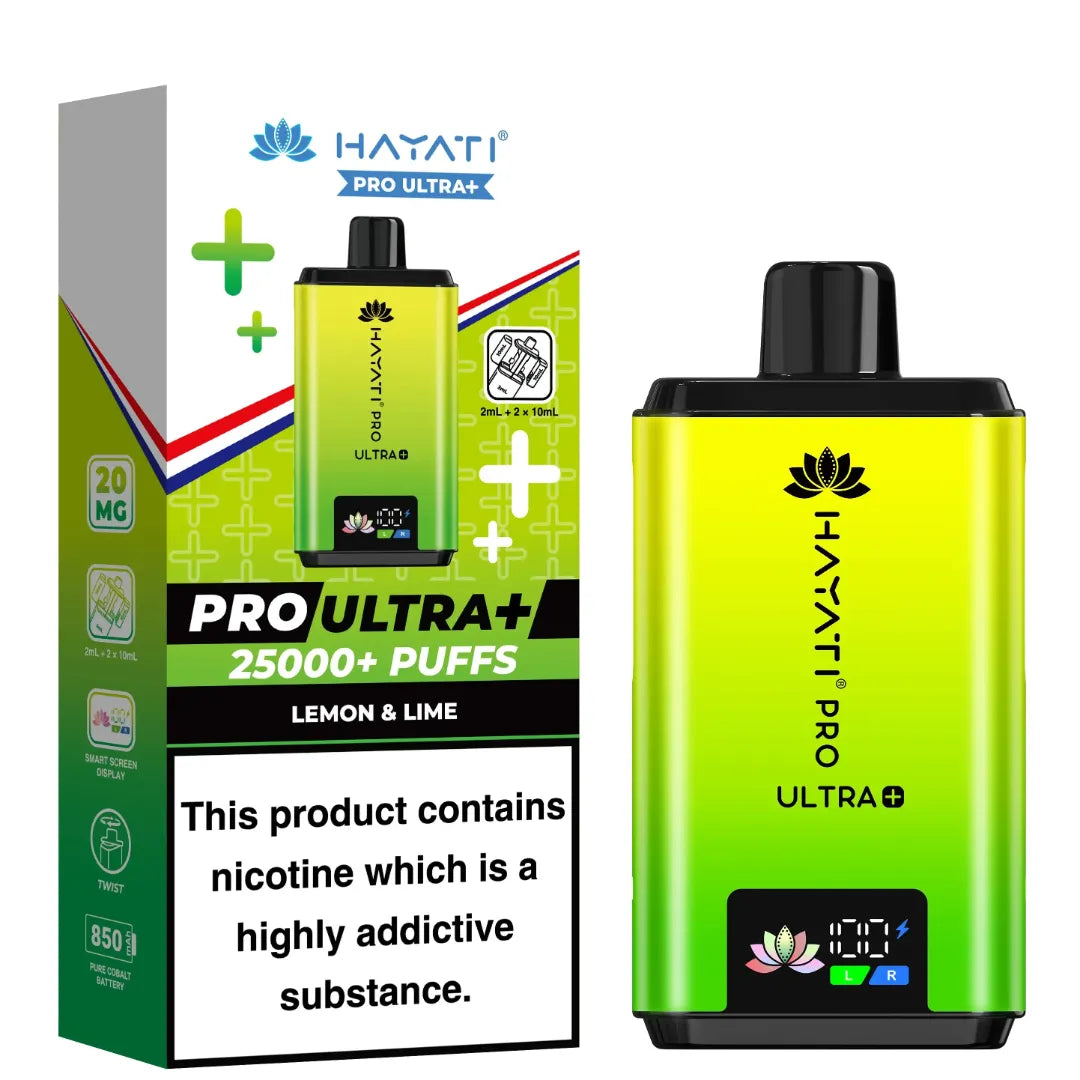Lemon Lime Flavour Hayati Pro Ultra Plus 25k Puff Prefilled Pod Kit