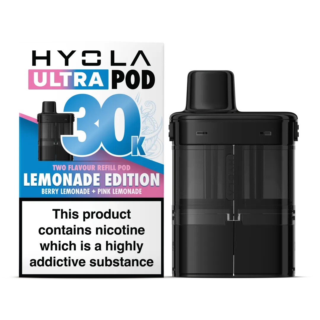 Lemonade Edition Flavour Hyola 30k Pre-filled replacement pods and Hyola 30000 Refill Pods