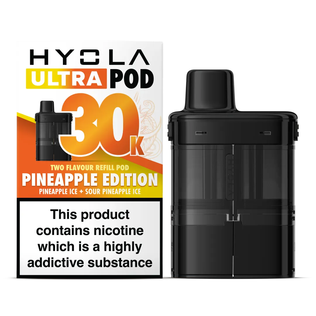 Pineapple Edition Flavour Hyola 30k Pre-filled replacement pods and Hyola 30000 Refill Pods
