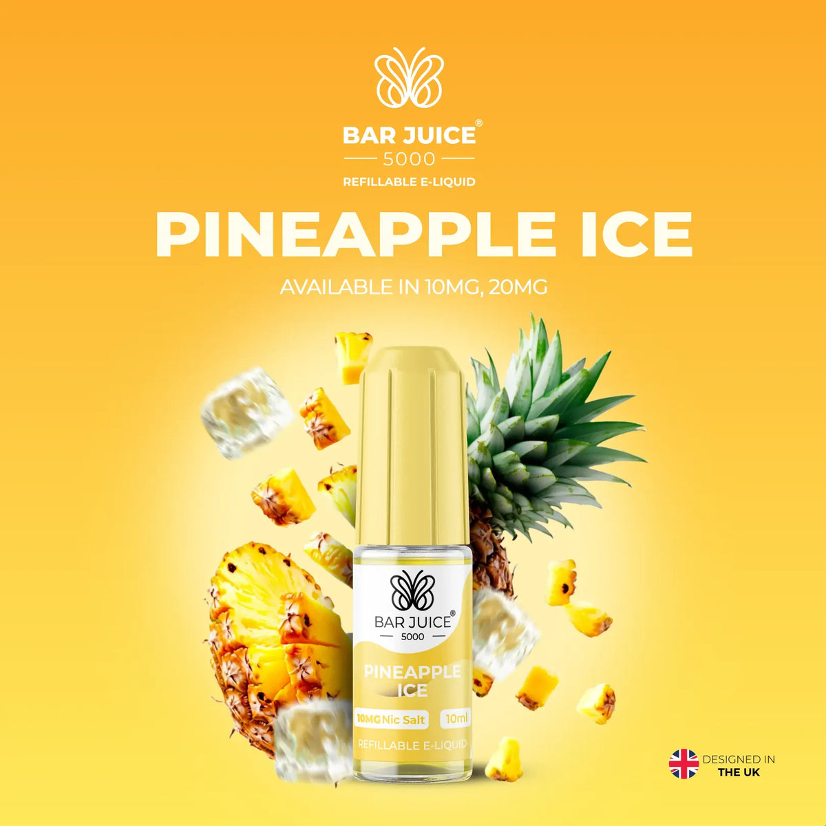 10mg and 20mg Pineapple Ice Flavour Bar Juice 5000 Nic Salts E-liquid