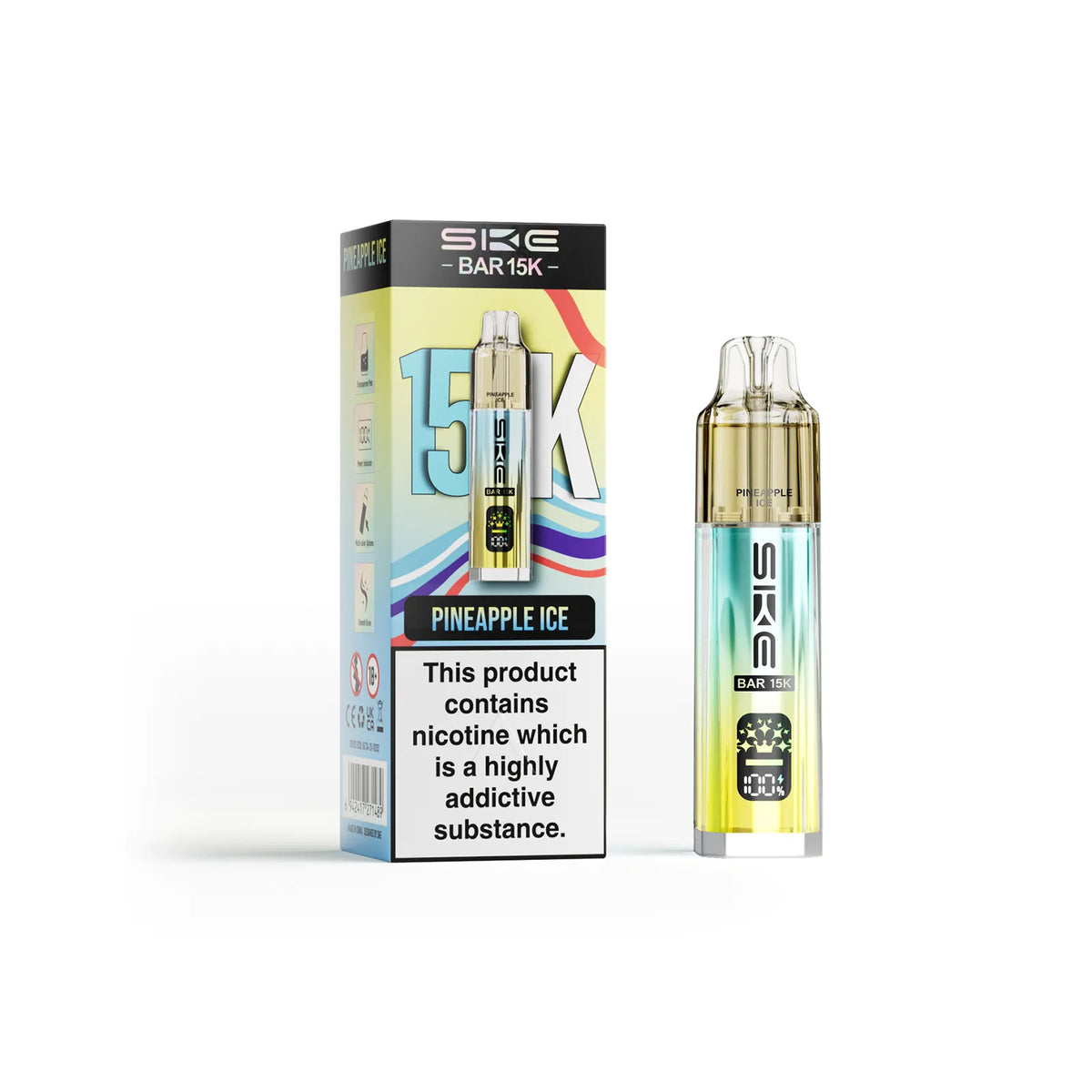 Pineapple Ice Flavour SKE Bar 15K Puff Vape Device