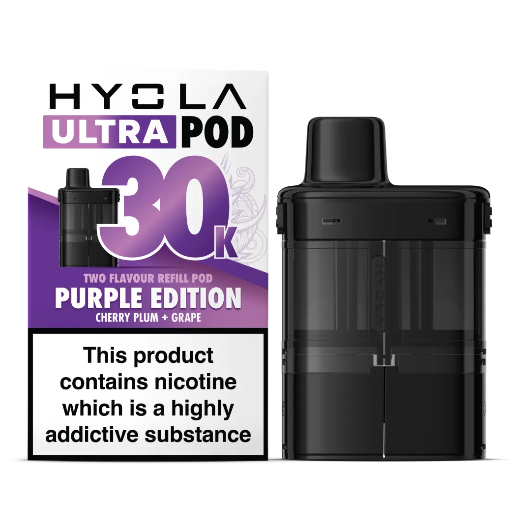 Purple Edition Flavour Hyola 30k Pre-filled replacement pods and Hyola 30000 Refill Pods