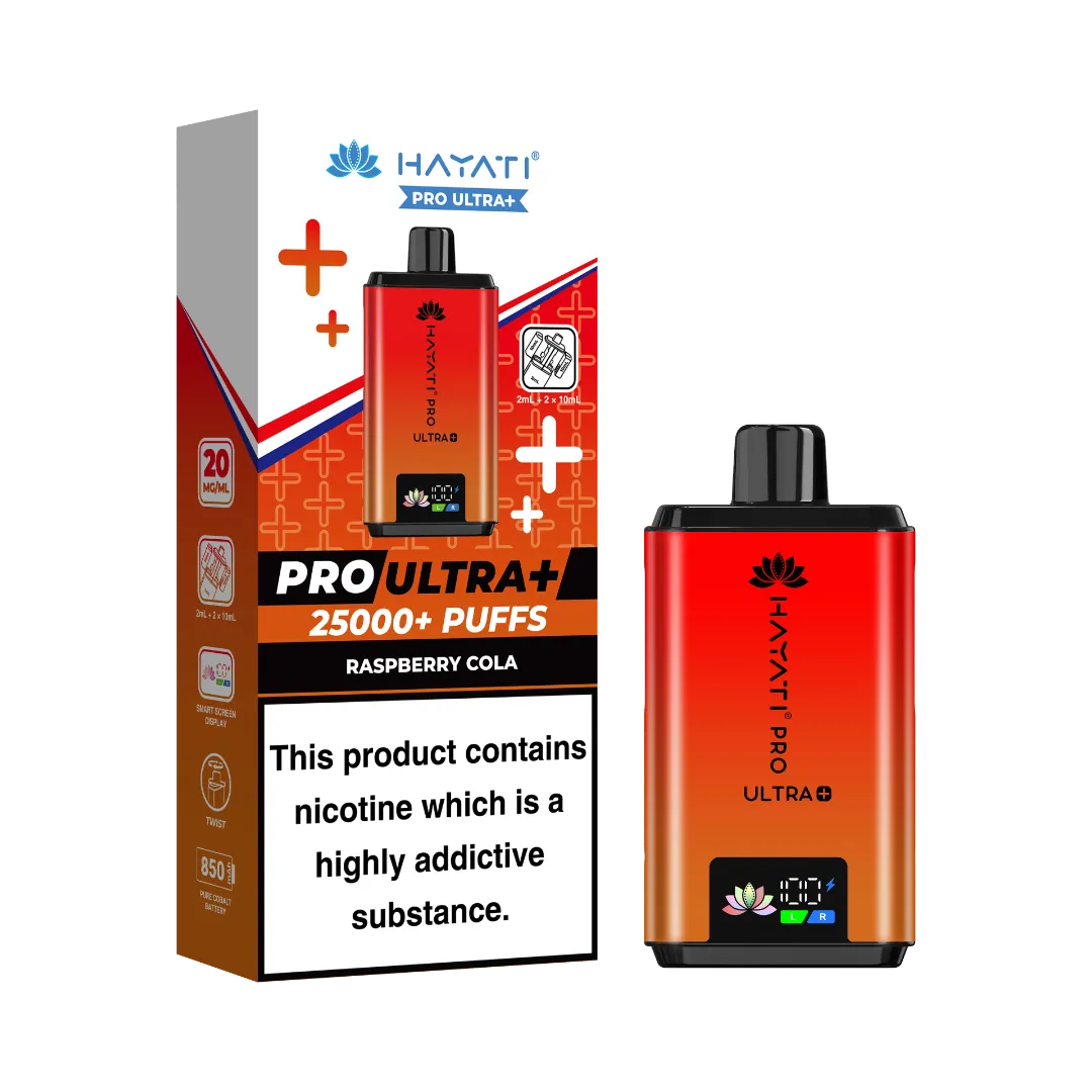 Raspberry Cola Flavour Hayati Pro Ultra Plus 25k Puff Prefilled Pod Kit