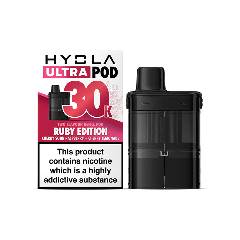 Ruby Edition Flavour Hyola 30k Pre-filled replacement pods and Hyola 30000 Refill Pods