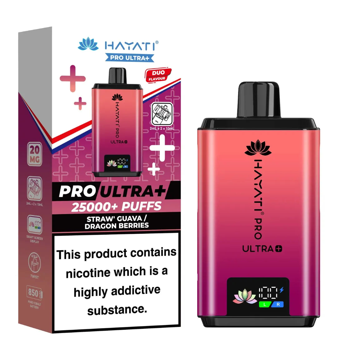 Straw Guava and Dragon Berries Flavour Hayati Pro Ultra Plus 25k Puff Prefilled Pod Kit