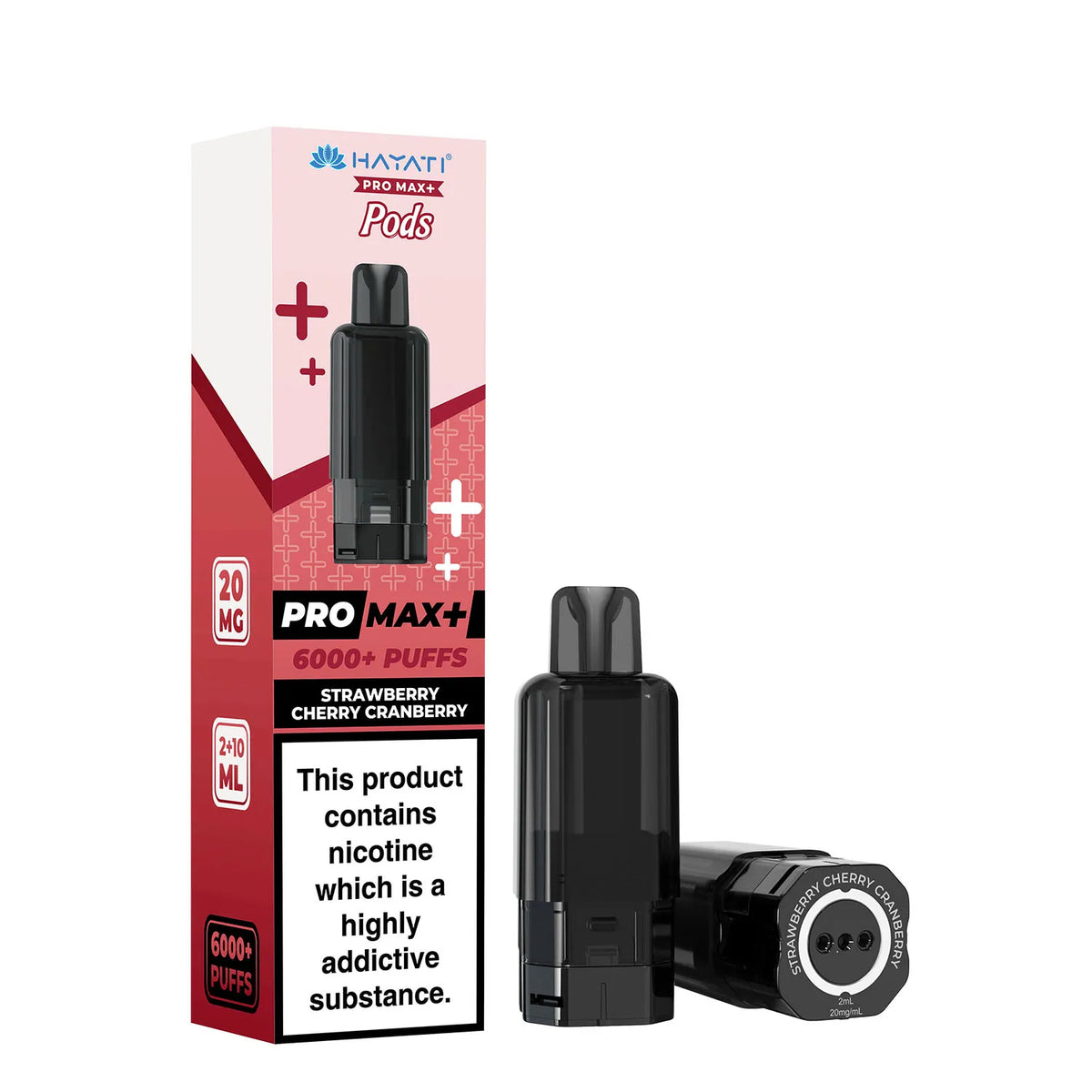 Strawberry Cherry Cranberry Flavour Hayati Pro Max Plus 6000 Pre-Filled Replacement Pods and Hayati 6000 Refill Pods