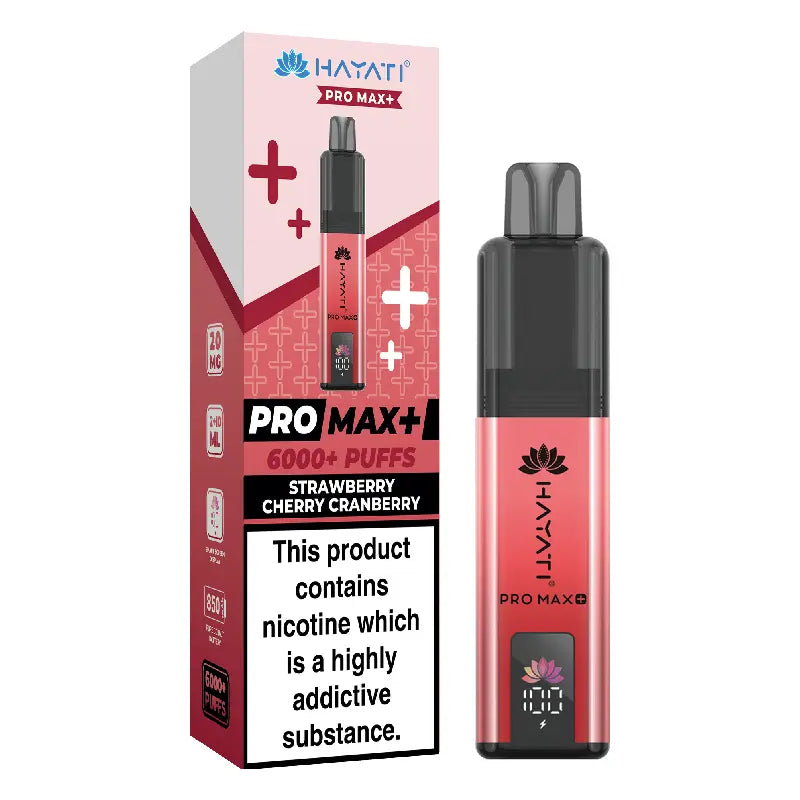 Strawberry Cherry Cranberry Flavour Hayati Pro Max Plus 6000 Puff Prefilled Pod Kit