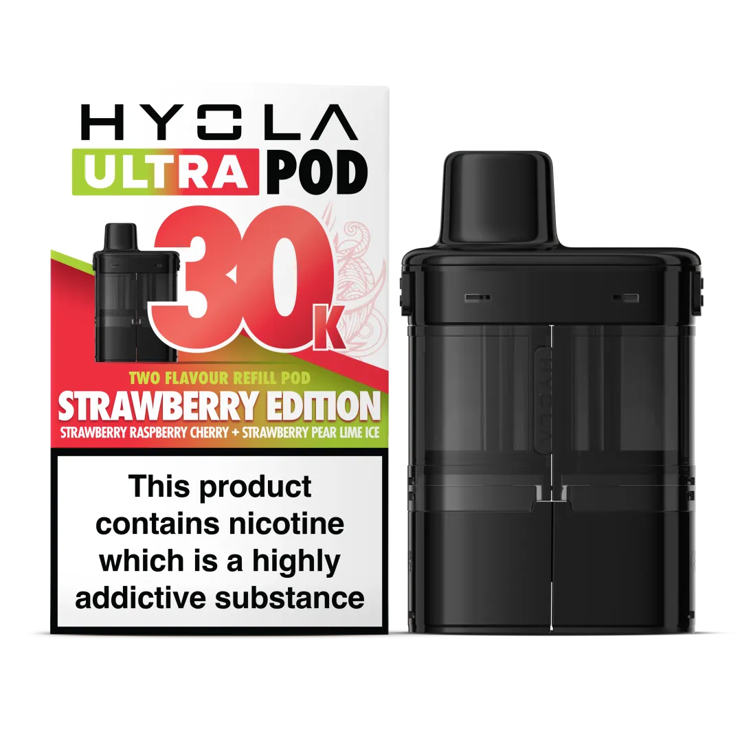 Strawberry Edition Flavour Hyola 30k Pre-filled replacement pods and Hyola 30000 Refill Pods
