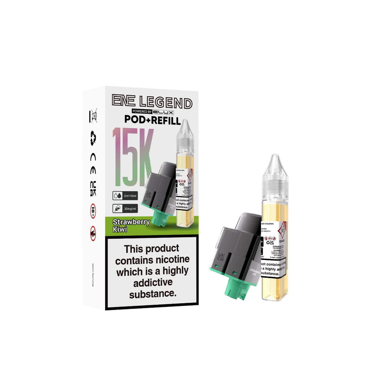 Strawberry Kiwi ENE Legend 15K prefilled pod flavour