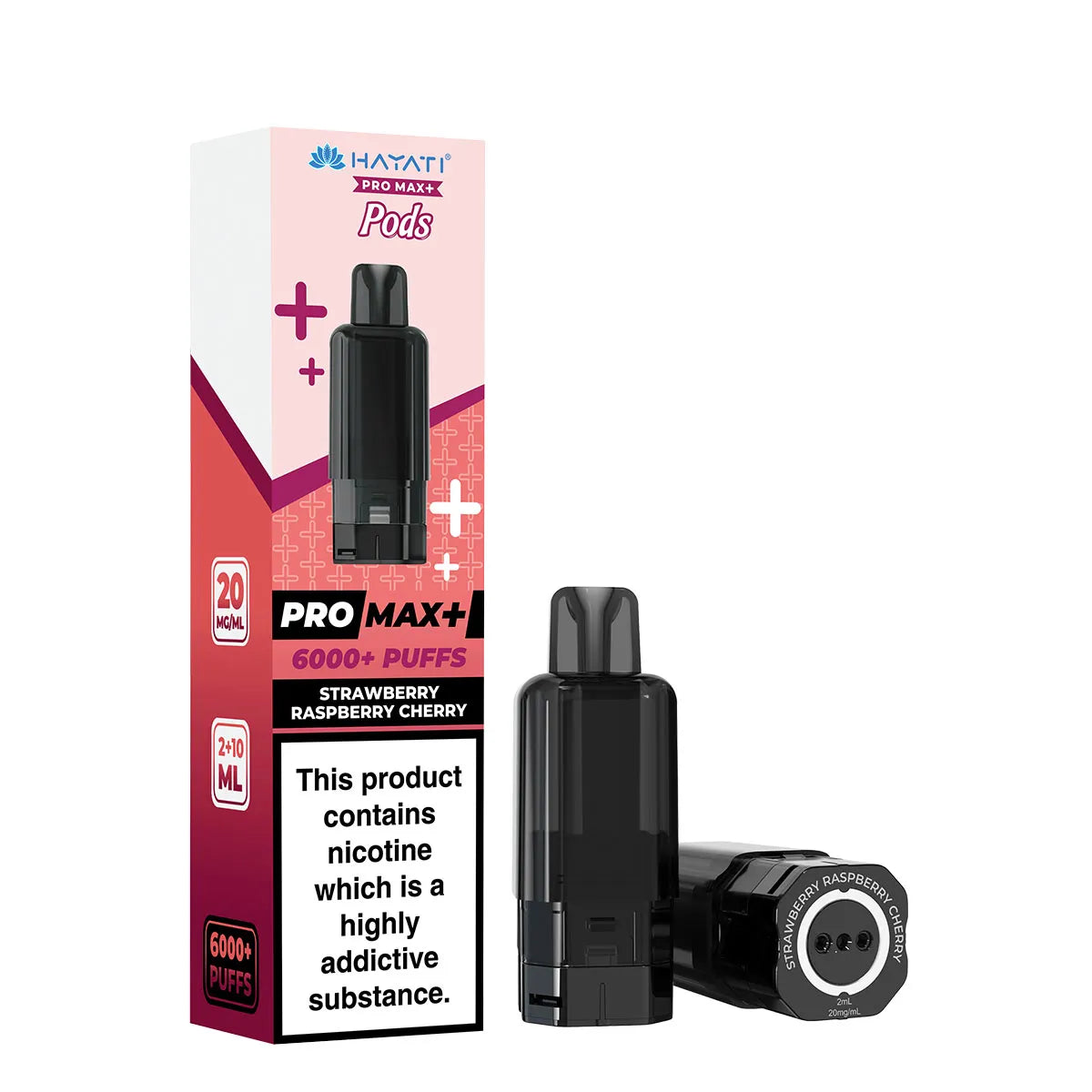 Strawberry Raspberry Cherry Flavour Hayati Pro Max Plus 6000 Pre-Filled Replacement Pods and Hayati 6000 Refill Pods