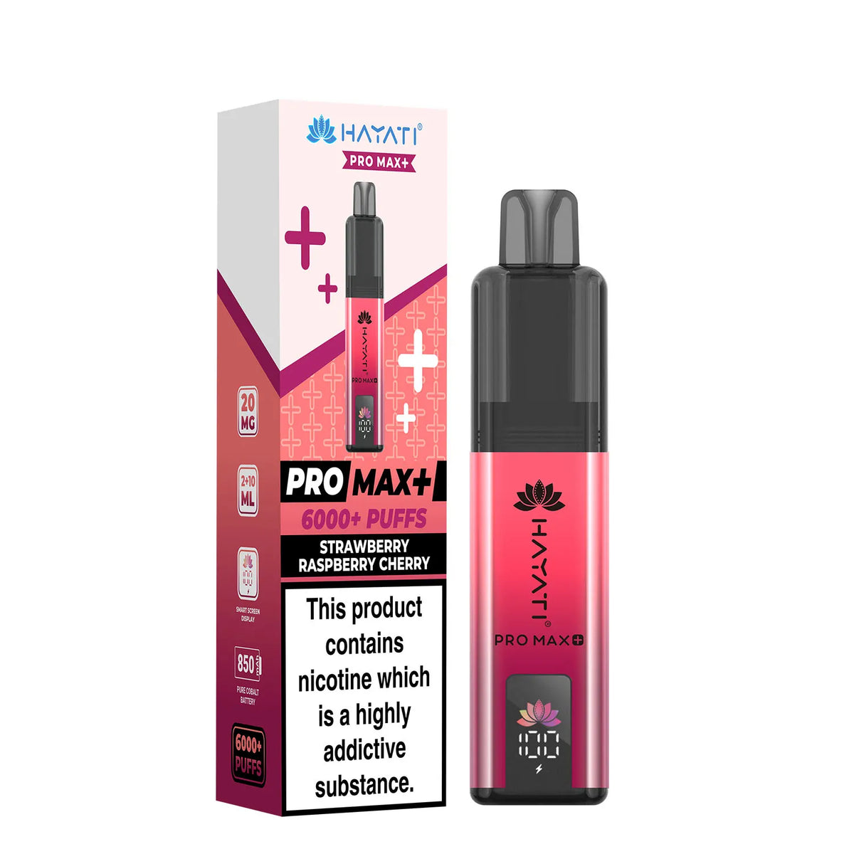 Strawberry Raspberry Cherry Flavour Hayati Pro Max Plus 6000 Puff Vape