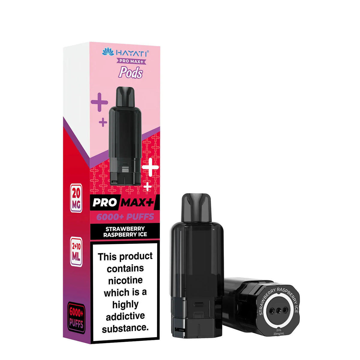 Strawberry Raspberry Ice Flavour Hayati Pro Max Plus 6000 Pre-Filled Replacement Pods and Hayati 6000 Refill Pods