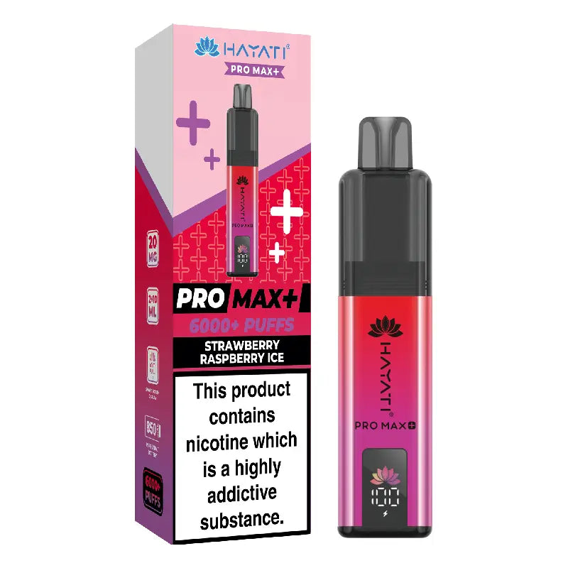 Strawberry Raspberry Ice Flavour Hayati Pro Max Plus 6000 Puff Prefilled Pod Kit