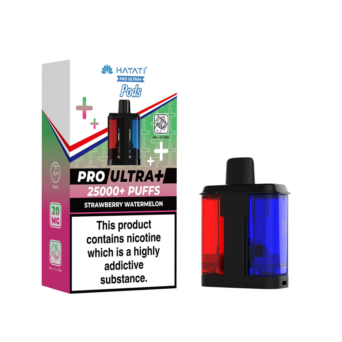 Strawberry Watermelon Hayati Pro Ultra Plus 25k Pre-filled Replacement Pods and Hayati 25000 Pod Refills