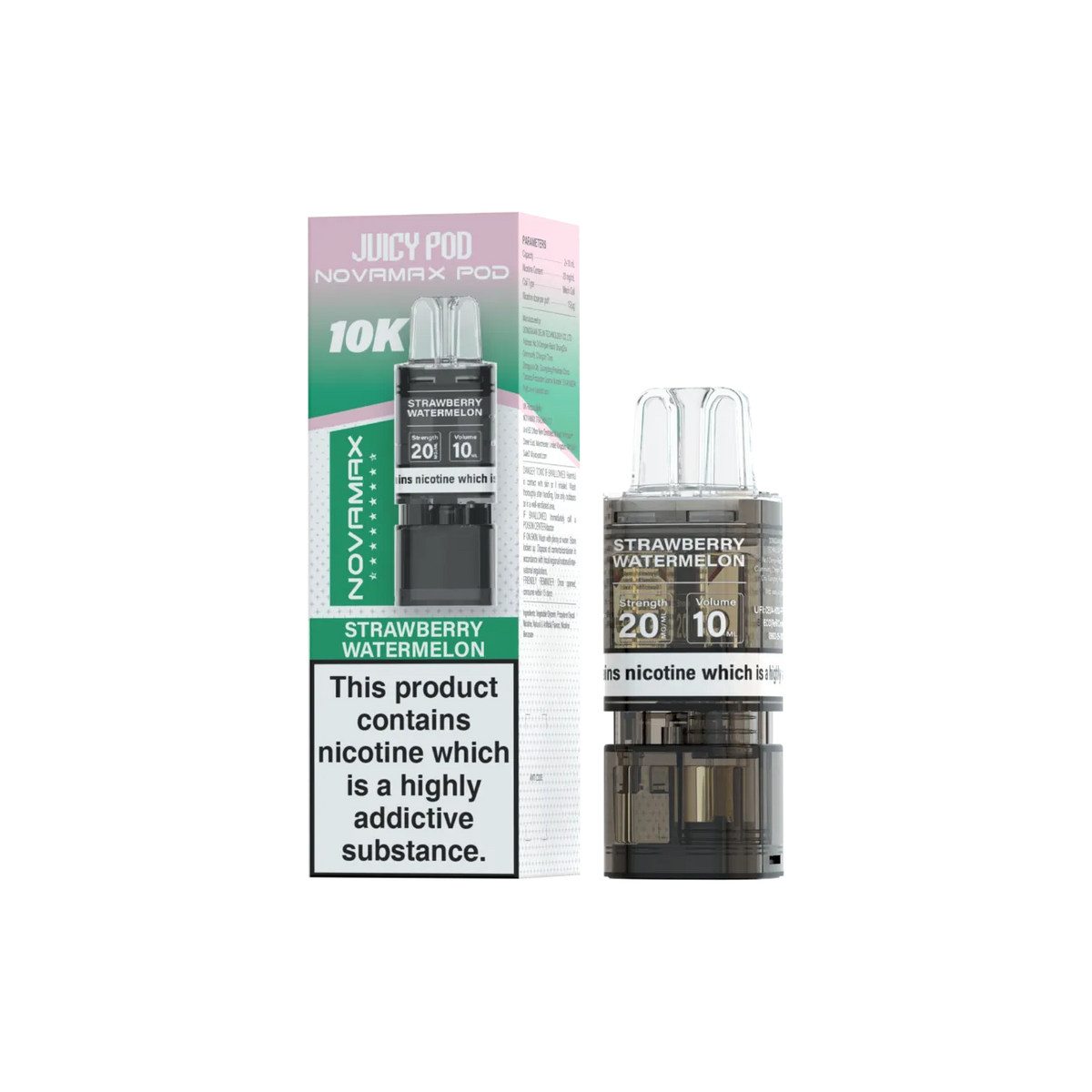 Juicy Pod Novamax Pod 10K pre-filled pod in Strawberry Watermelon flavour