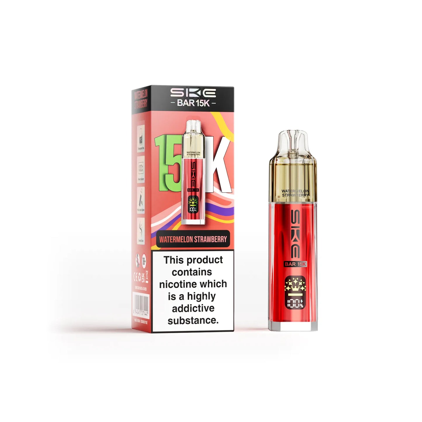 SKE Vape Device 15K Puffs Watermelon Strawberry Flavour