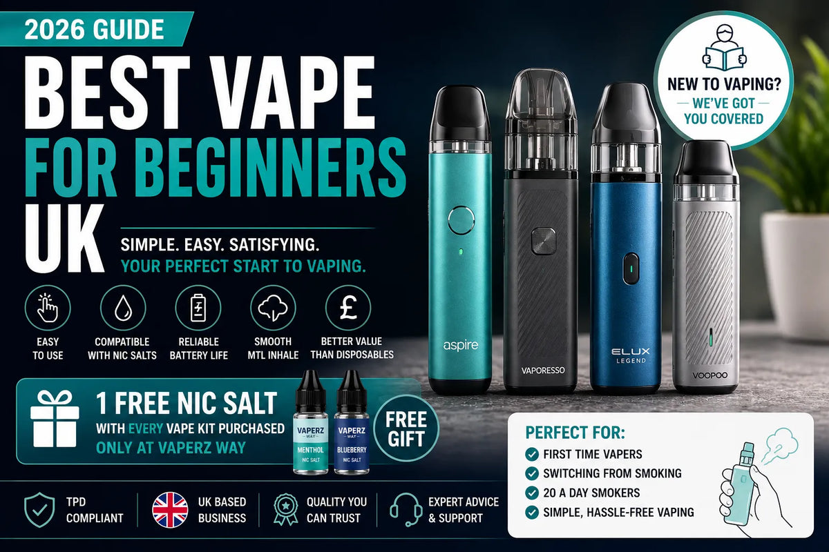 Best Vape for Beginners UK (2026 Starter Guide) Vaperz Way Best Vape for Beginners UK (2026 Starter Guide) Vaperz Way