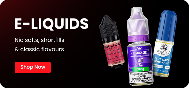 E-liquids collection featuring nic salts, shortfills and classic vape juice flavours at Vaperz Way