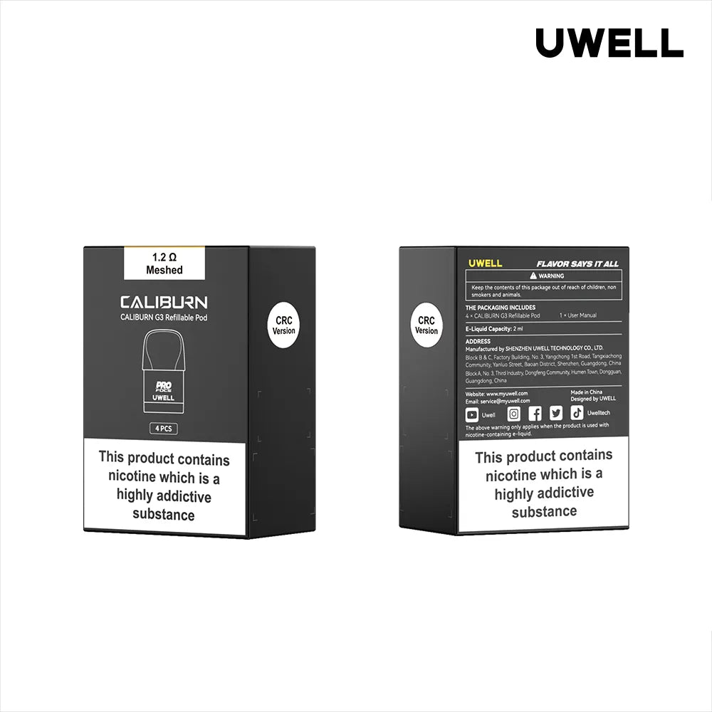 1.2 ohm Uwell Caliburn GK3/G3 Pod Kit Replacement Pods