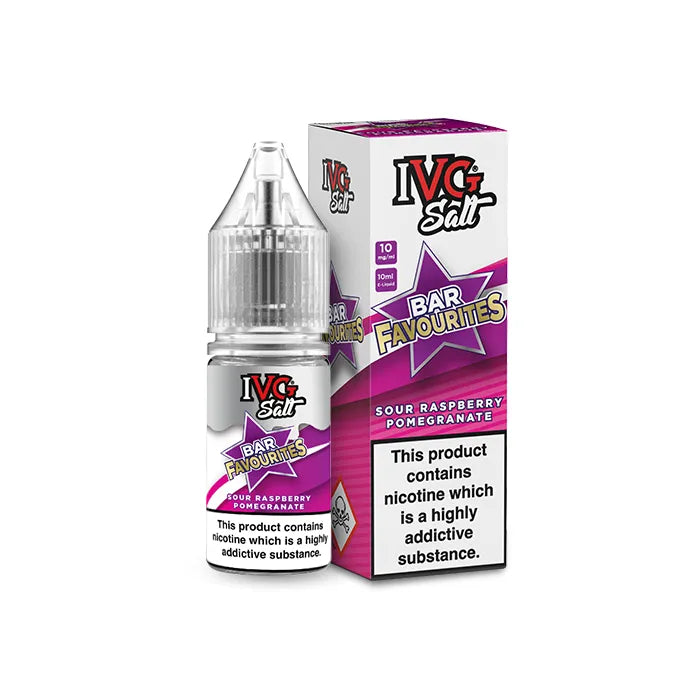 IVG Bar Favourites Sour Raspberry Pomegranate Nic Salt 10mg