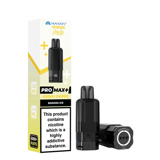 Banana Ice Flavour Hayati Pro Max Plus 6000 Pre-Filled Replacement Pods and Hayati 6000 Refill Pods