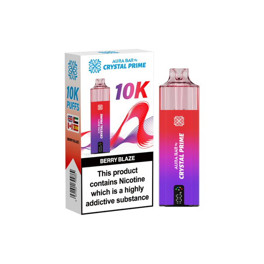 Berry Blaze Flavour Crystal Prime Aura Bar 10k Puff Prefilled Pod Kit