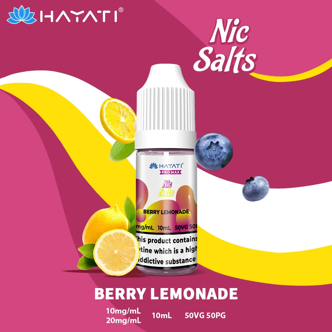 Berry Lemonade Hayati Pro Max Nic Salt 10mg and 20mg Nicotine Strength 10ml Bottle