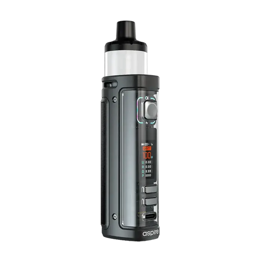 A black and silver Aspire Veynom vape device with a digital display screen and control buttons on the front.