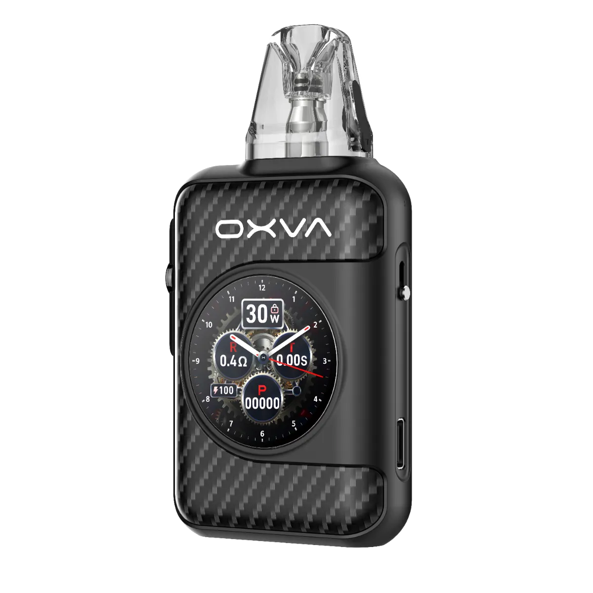 Black carbon Oxva Xlim SQ Pro 2 Pod Kit with a digital display