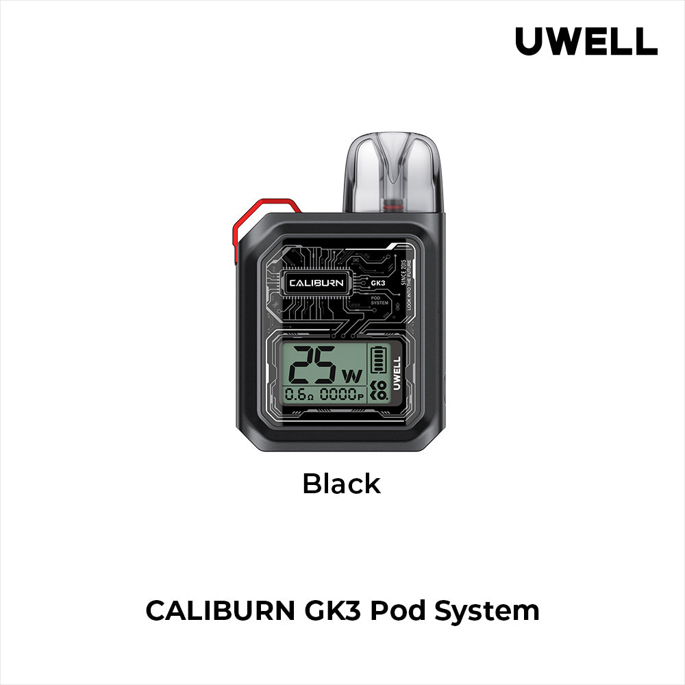 Black Uwell Caliburn GK3 Pod Vape Kit 