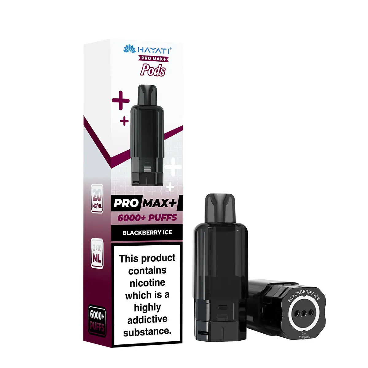 Blackberry Ice Flavour Hayati Pro Max Plus 6000 Pre-Filled Replacement Pods and Hayati 6000 Refill Pods