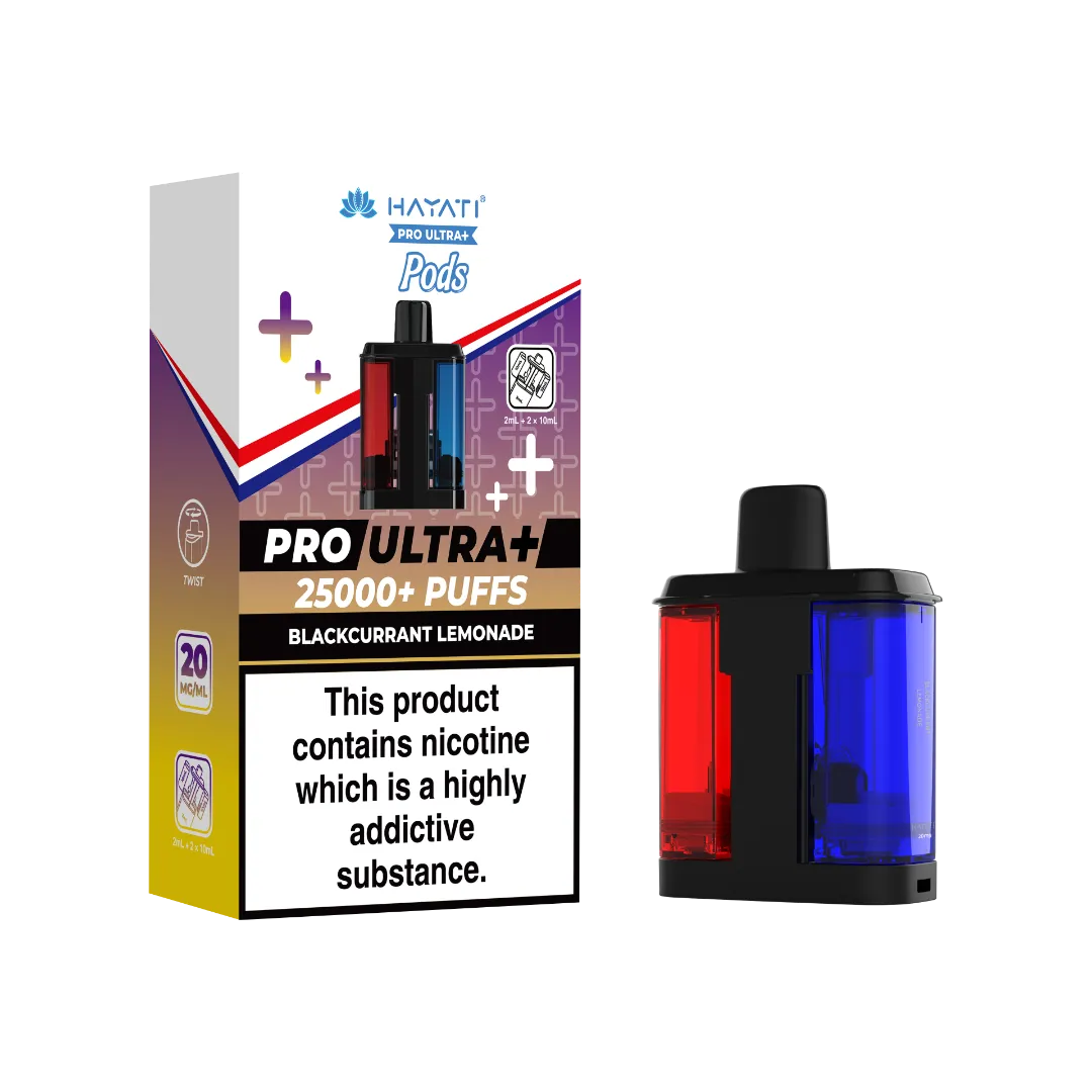 Blackcurrant Lemonade flavour Hayati Pro Ultra Plus 25k Pre-filled Replacement Pods and Hayati 25000 Pod Refills