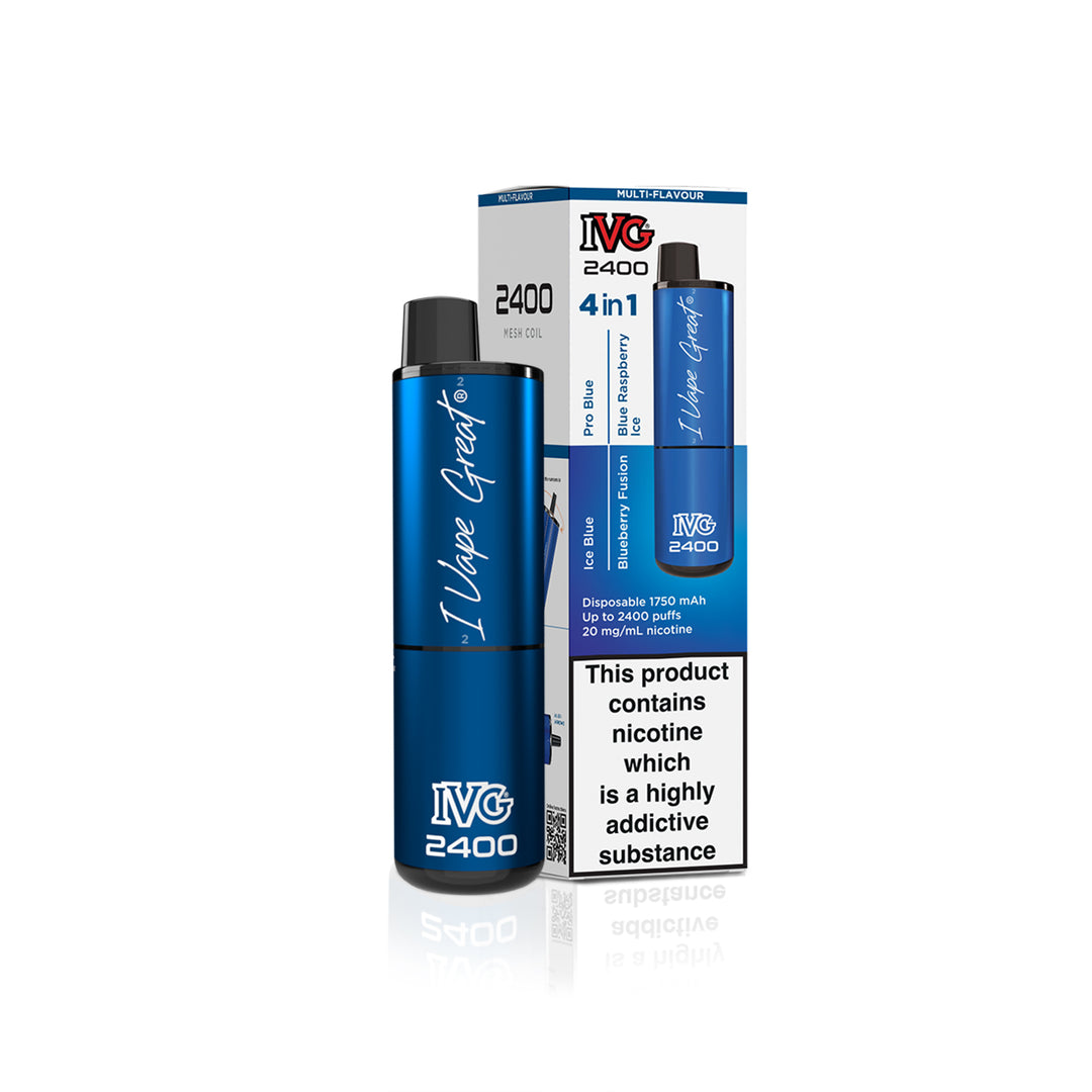 Blue Edition IVG 2400 Puff 4in1 Disposable Vape Kit