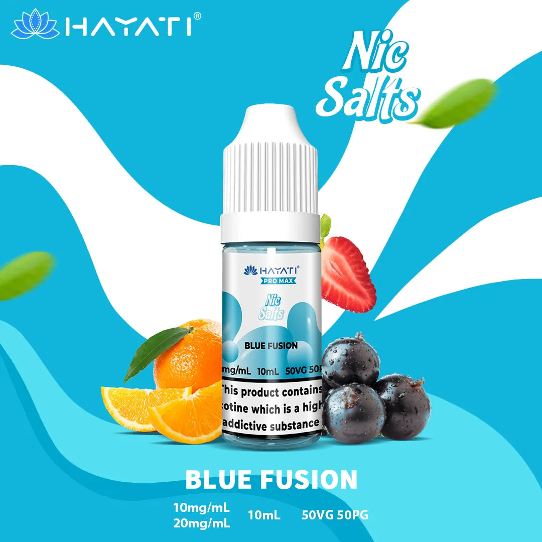 Blue Fusion Hayati Pro Max Nic Salt 10mg and 20mg Nicotine Strength 10ml Bottle