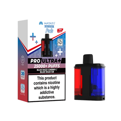 Blue Razz Cherry and Blue Razz GB dual flavour Hayati Pro Ultra Plus 25k Pre-filled Replacement Pods and Hayati 25000 Pod Refills