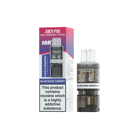 Juicy Pod Novamax Pod 10K pre-filled pod in Blue Razz Cherry flavour
