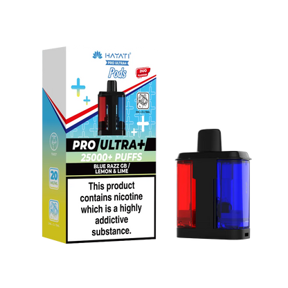 Blue Razz GB and Lemon Lime dual flavour Hayati Pro Ultra Plus 25k Pre-filled Replacement Pods