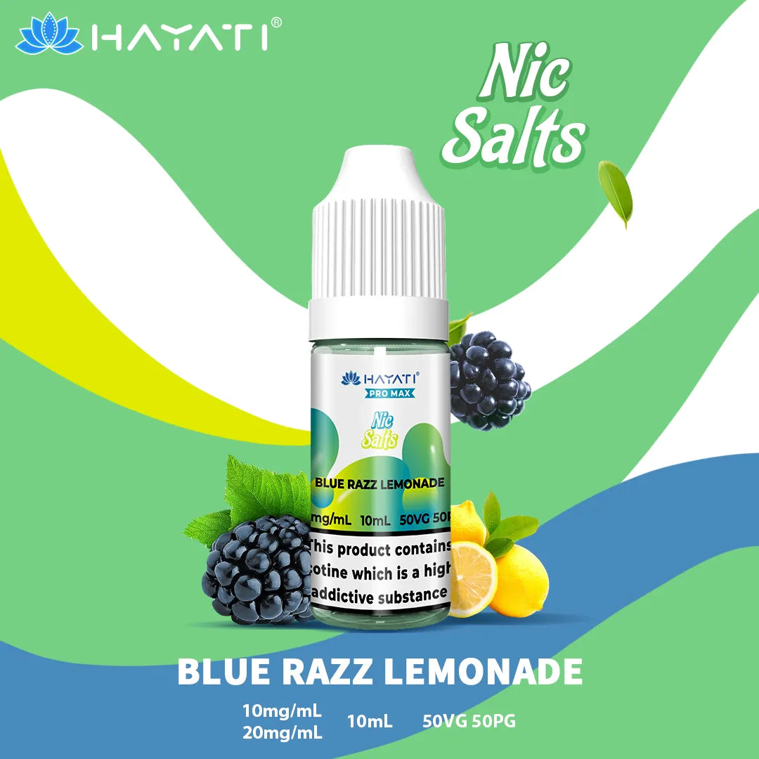 Blue Razz Lemonade Hayati Pro Max Nic Salt 10mg and 20mg Nicotine Strength 10ml Bottle