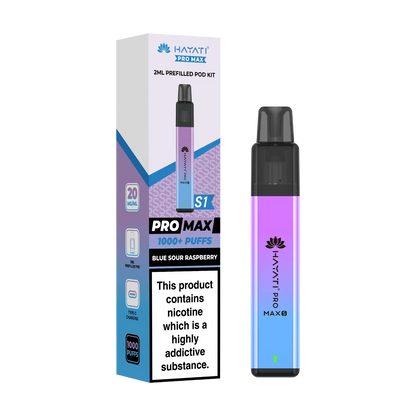 Hayati Pro Max S1 prefilled pod kit in Blue Sour Raspberry
