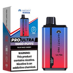 Load image into Gallery viewer, Hayati Pro Ultra 15000+ Puffs disposable vape in Blue Razz Cherry flavor, featuring a bold blue and red color theme on both the device and its box.
