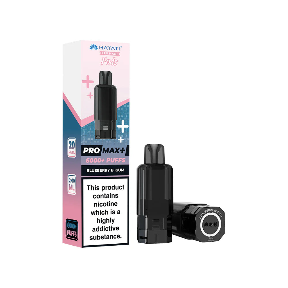 Blueberry Bubblegum Flavour Hayati Pro Max Plus 6000 Pre-Filled Replacement Pods and Hayati 6000 Refill Pods