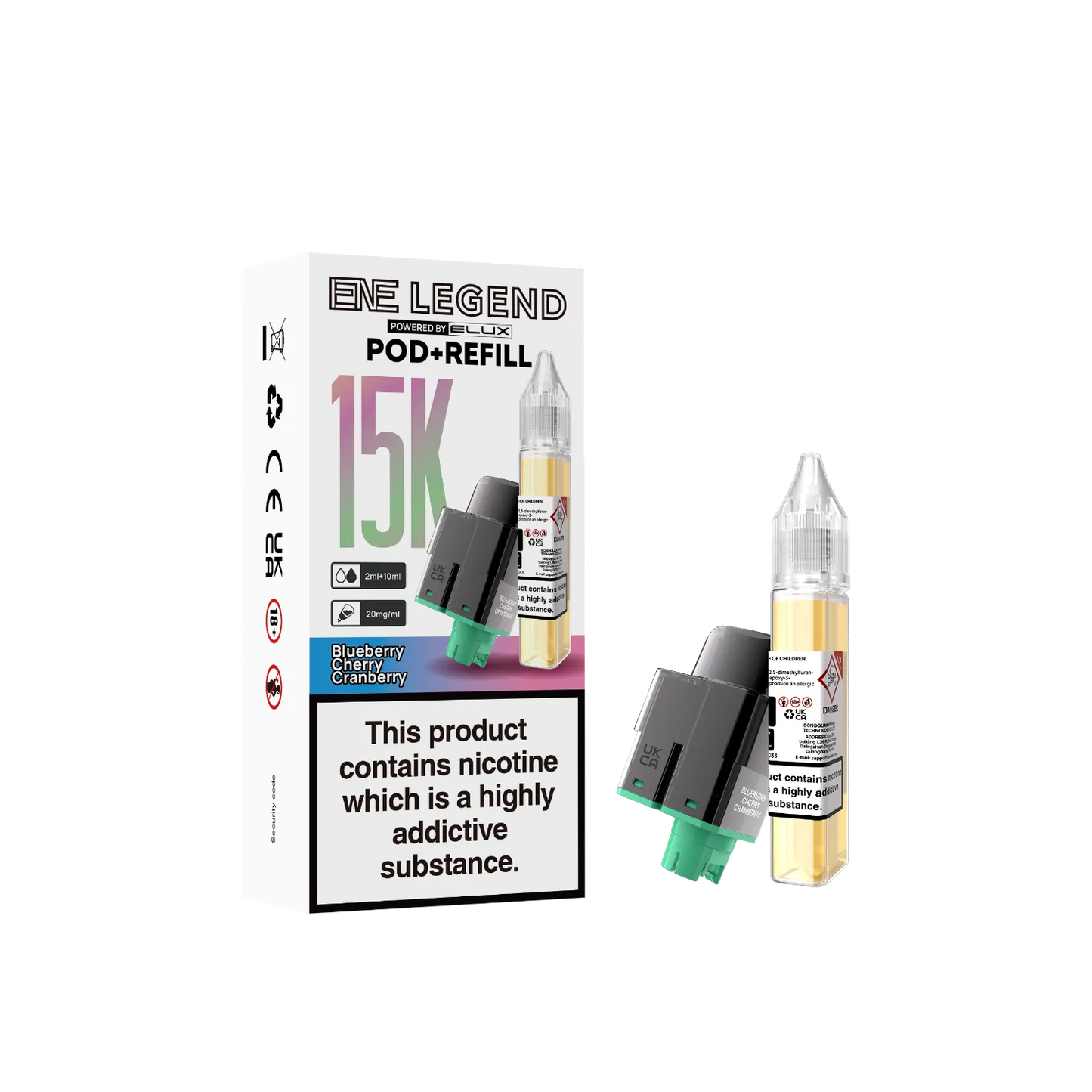 Blueberry Cherry Cranberry flavour ENE Legend 15K refill pods