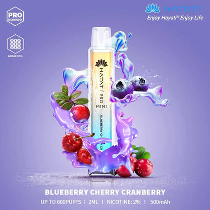 Blueberry Cherry Cranberry Hayati Pro Mini 600 Puff Disposable Vape (6859405918311)