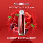 Load image into Gallery viewer, Blueberry Cherry Cranberry SKE Crystal Supermax 4500 Puff Disposable Vape
