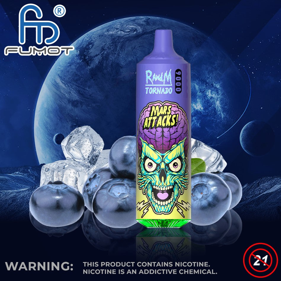 Blueberry Ice RandM Tornado 9000 Puff Disposable Vape